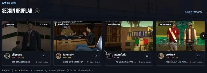 Rol akışı: Seçkin Gruplar
